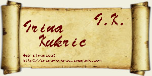 Irina Kukrić vizit kartica
